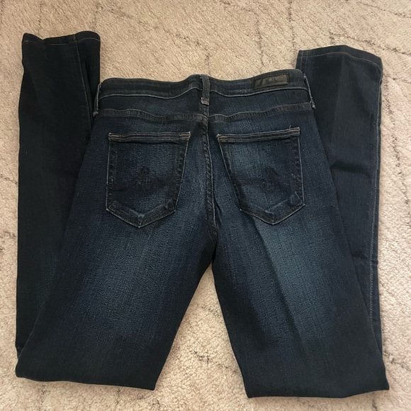 AG ADRIANO GOLDSCHMIED Dark Wash The Prima Mid-Rise Cigarette Jean Sz 25R - Picture 2 of 2
